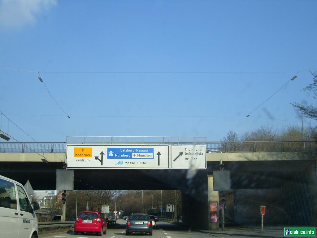 Prejazd Mnichovom od A96 po A8