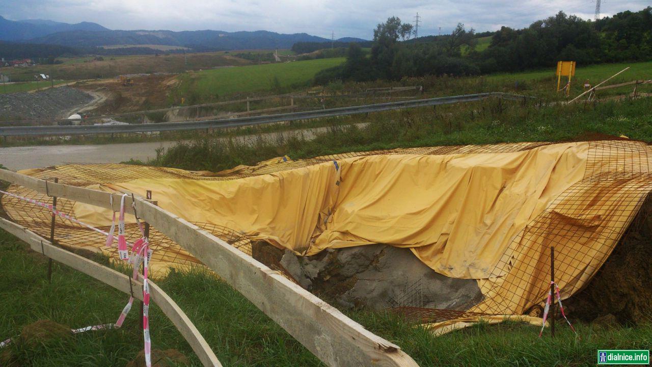 Tunel Ovčiarsko - východ.portál, prepadnutý strop