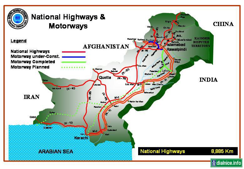 Plán výstavby hlavných ciest a diaľnic v Pakistane