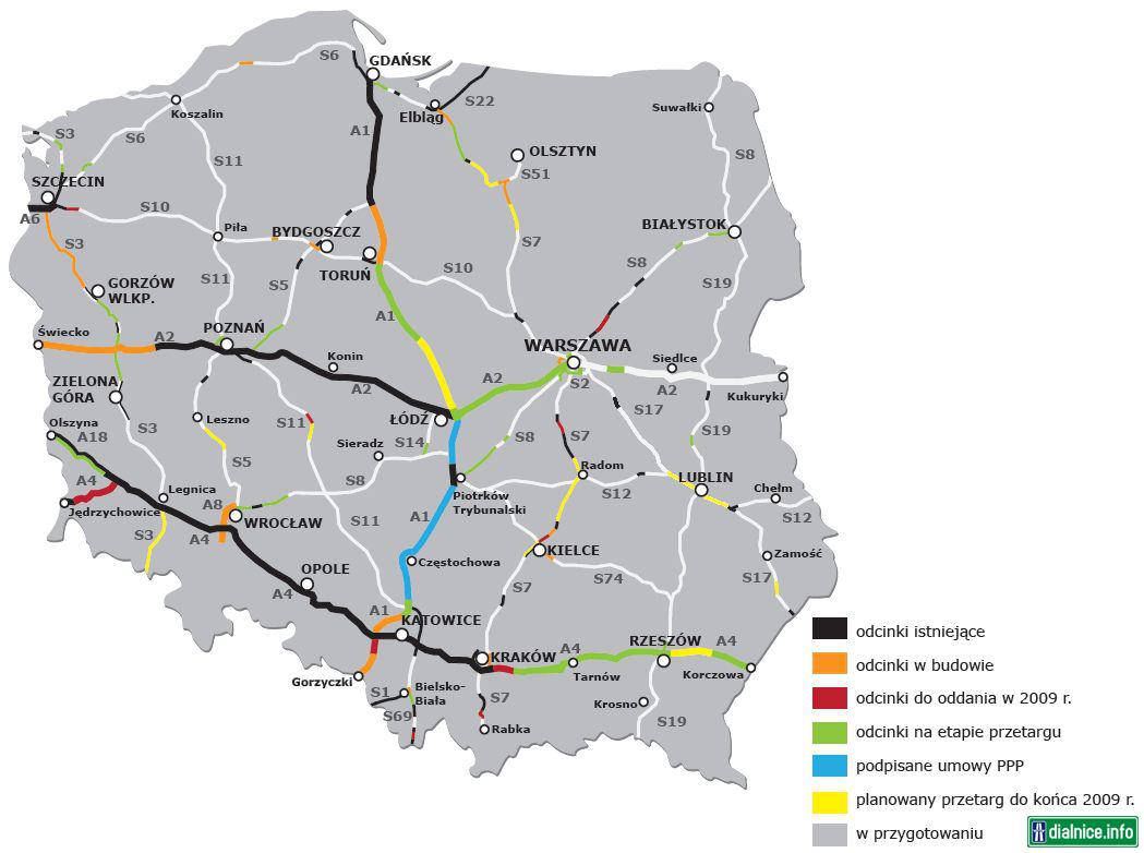 Poľské diaľnice a RC