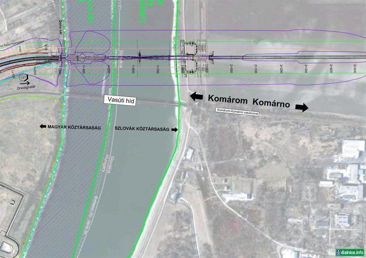 Komárno - Komárom, nový cestný most cez Dunaj