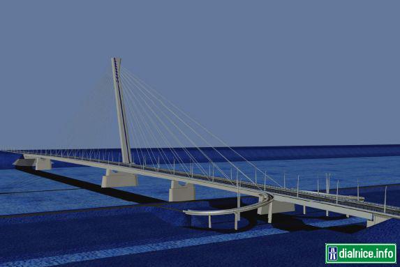Nový plánovaný dunajský cestný most v Komárne