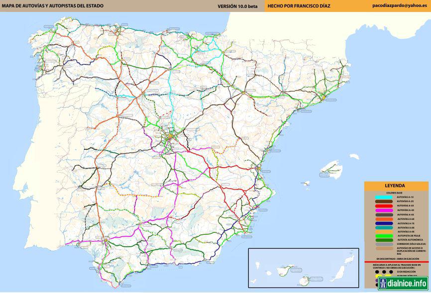 Španielsko 2008 - Mapa diaľníc a RC