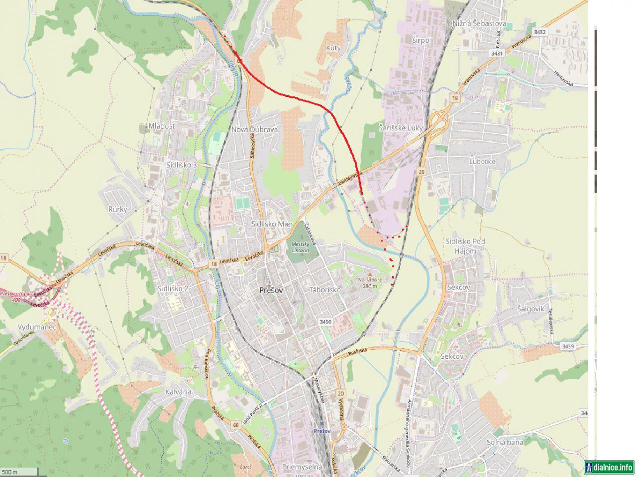 prelozka trať ZSR Prešov