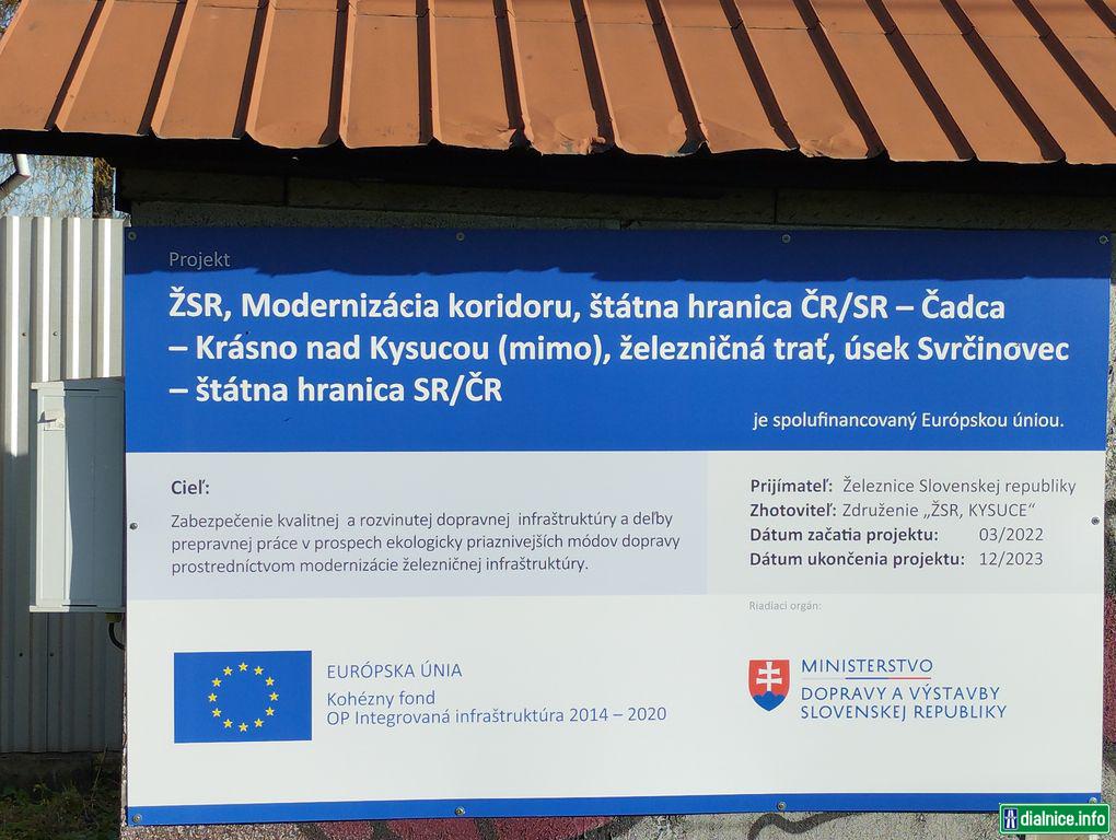 EU-tabuľa Svrčinovec zastávka