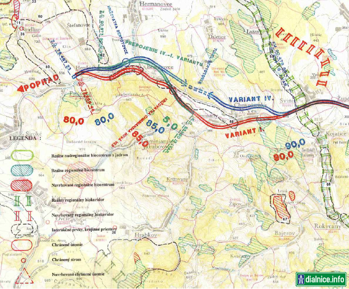 Varianty EIA z useku D1 Fricovce-Svinia