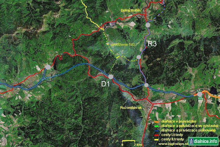 predĺženie cesty 583 do múk Hubová