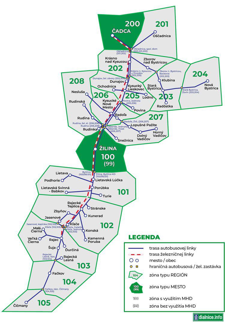 Mapa zón IDS ŽSK, 1. etapa