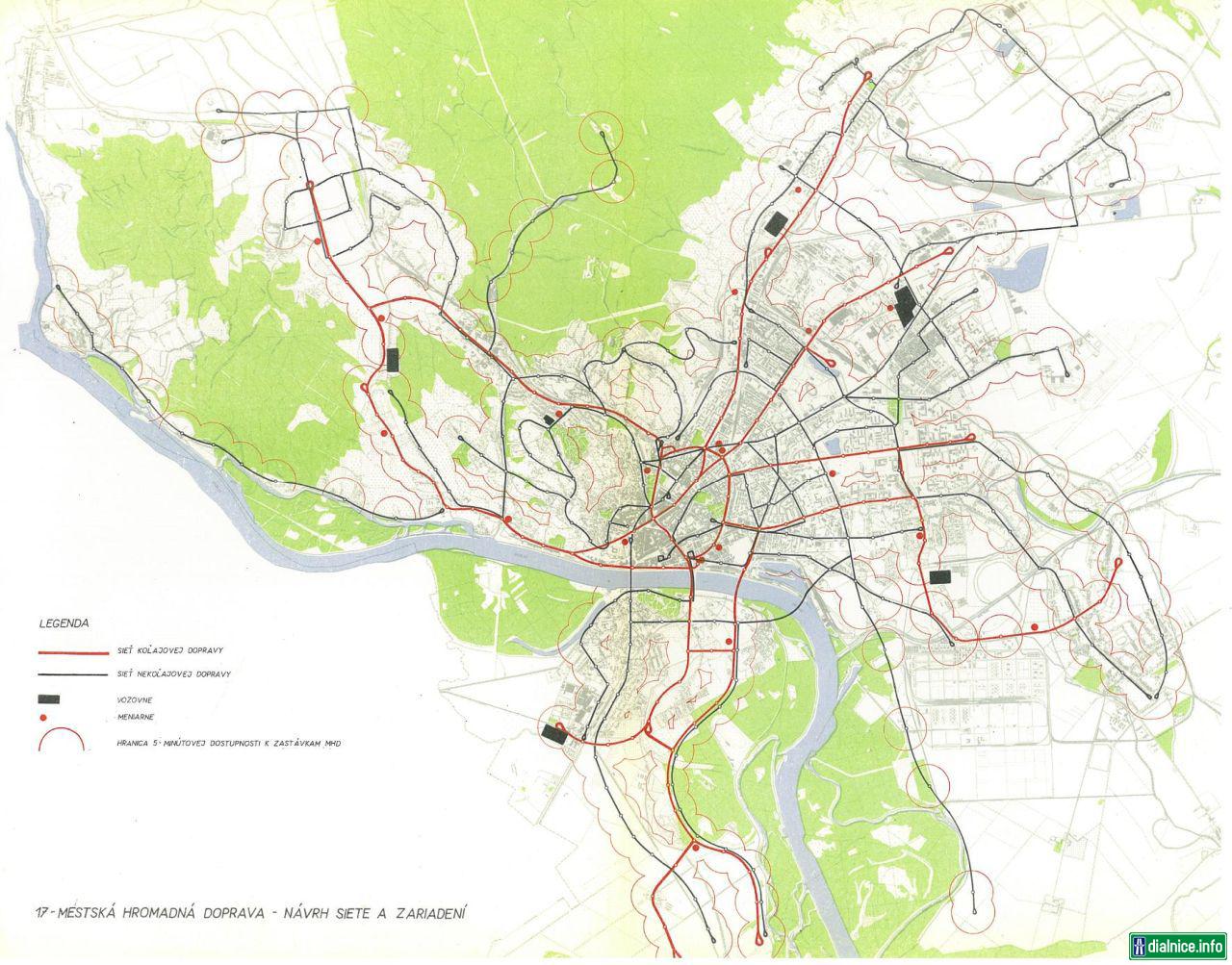 Bratislava plany elektrickych trati 70 roky