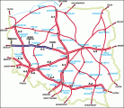 Povodne planovana dialnicna siet v Polsku...
