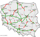 Stav autostrád a rýchlociest v Poľsku 2015/2016