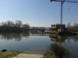 Trenčín výstavba žel. mosta cez Váh