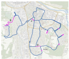 Plán nových trolejbusových tratí Žilina (fialová)