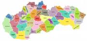 3825 Mapa nového správneho delenia SR — okresy