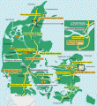 Dánsko diaľničná mapa