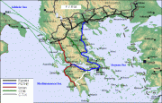 Grécko - mapa diaľníc a RC