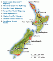 Nový Zéland - mapa diaľníc